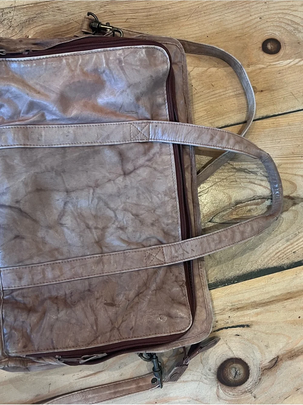 Vintage Super Soft Wilsons Patina Brown Leather Laptop Messenger Bag